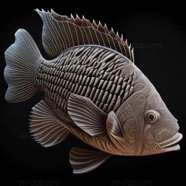 3D модель St Lobed tsifotilapia рыба-зебра (STL)